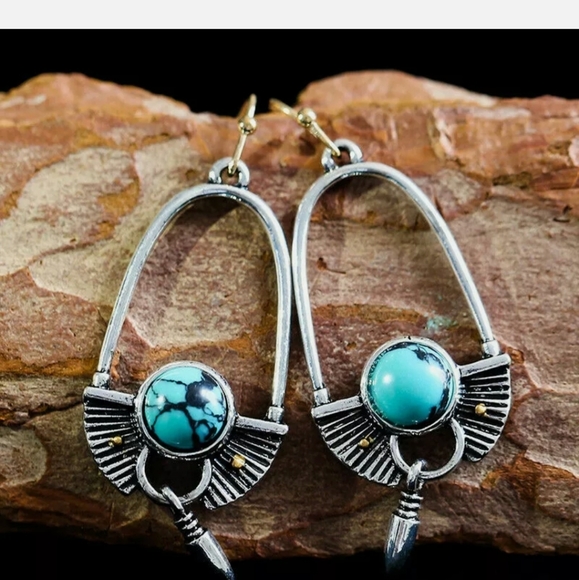 Vintage 925 Silver Ear Hook Dangle Drop Earrings - Picture 3 of 5